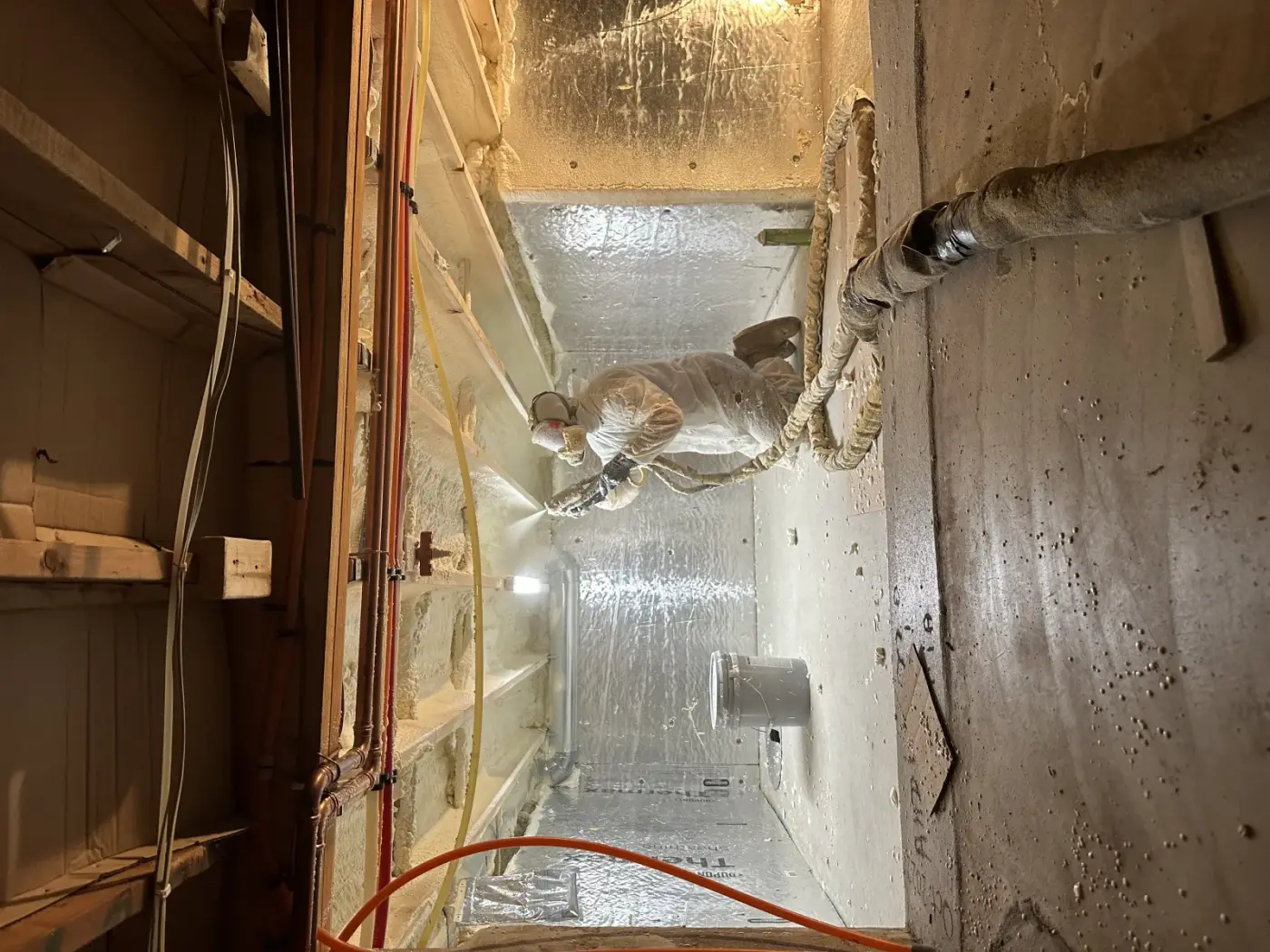 Spray Foam Insulation work-scene stock image for Las Vegas planning